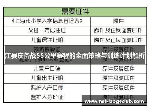 江晏庆备战55公里赛程的全面策略与训练计划解析
