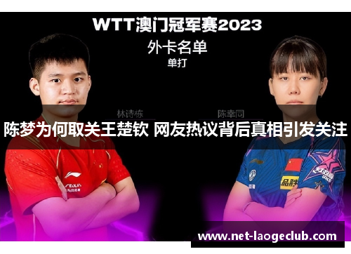 陈梦为何取关王楚钦 网友热议背后真相引发关注
